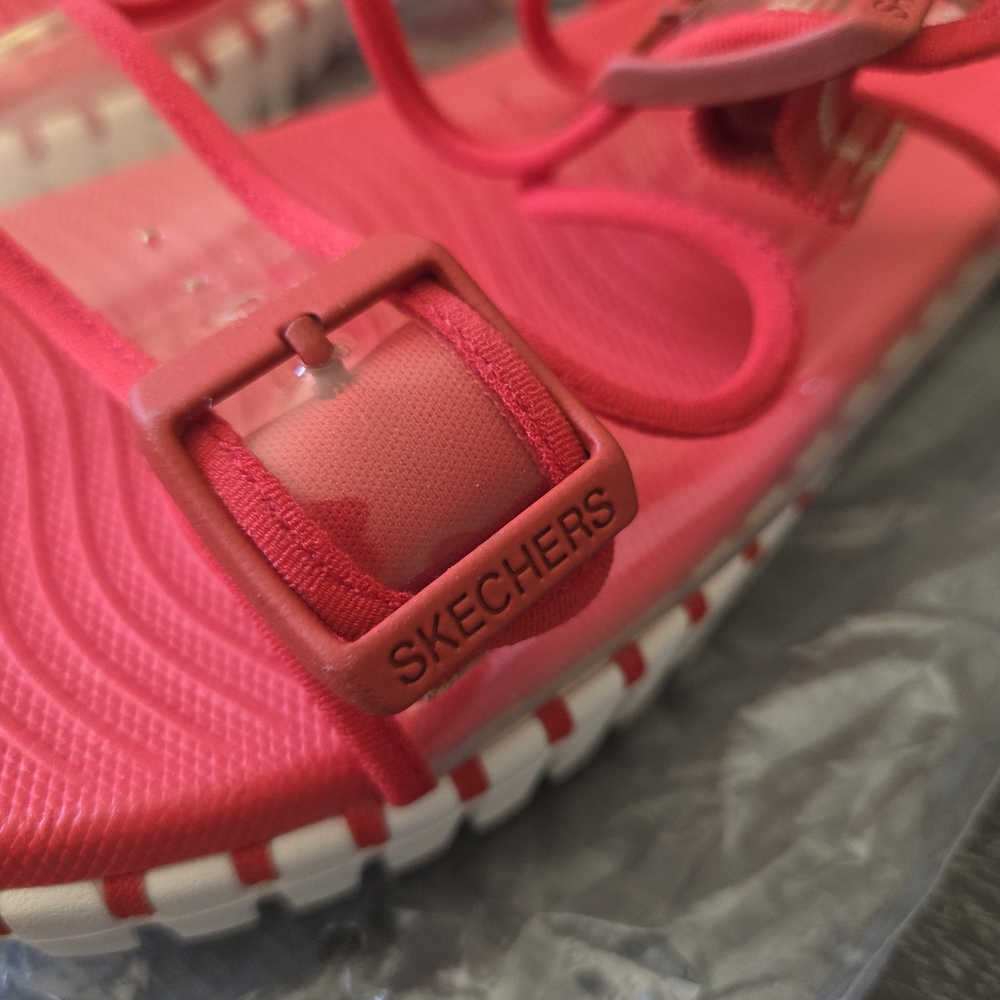 Skechers Vibrant Red Slide Sandals - Picture 7 of 7